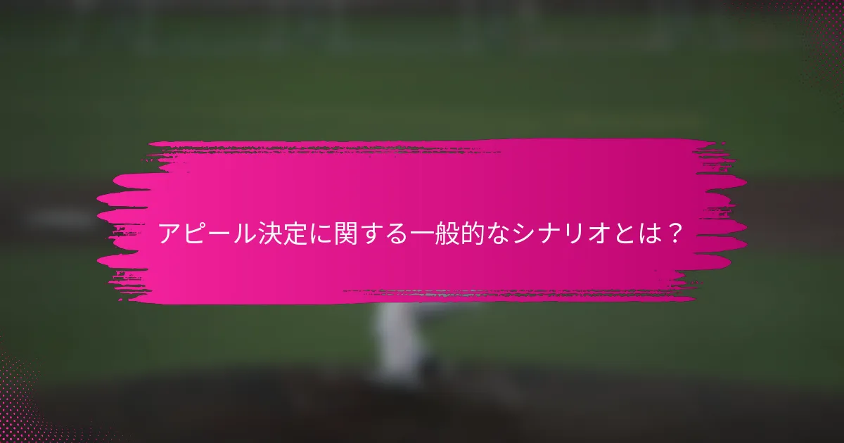 アピール決定に関する一般的なシナリオとは?
