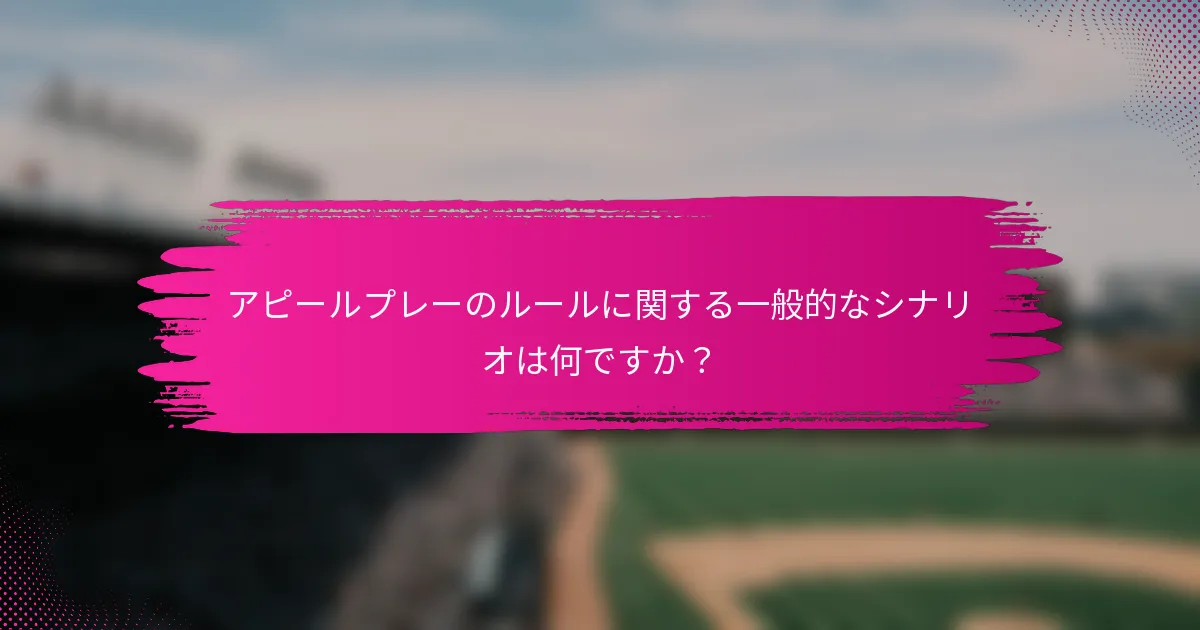 アピールプレーのルールに関する一般的なシナリオは何ですか？