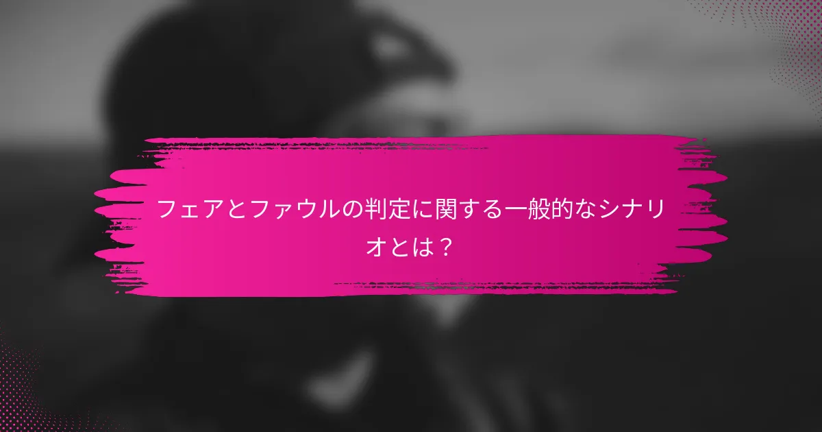 フェアとファウルの判定に関する一般的なシナリオとは？