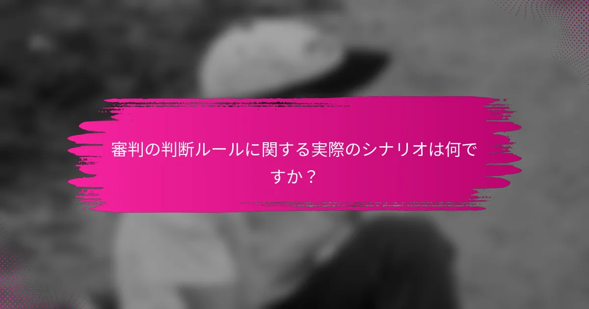 審判の判断ルールに関する実際のシナリオは何ですか?